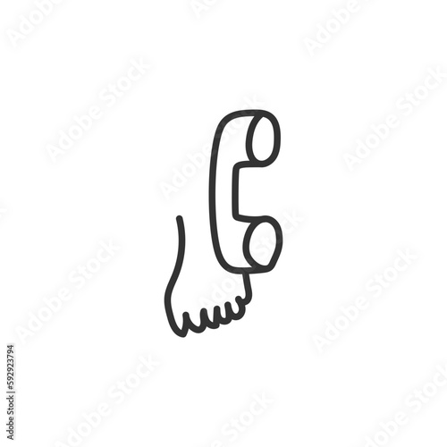 Hand drawn handset vector icon. Hand drawn phone handset flat sign design. Handset sybmol pictogram. UX UI icon. Linear icon