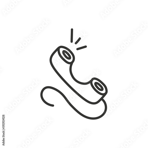 Hand drawn handset vector icon. Hand drawn phone handset flat sign design. Handset sybmol pictogram. UX UI icon. Linear icon
