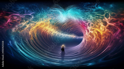 Psychic waves aura. think. Surreal photo