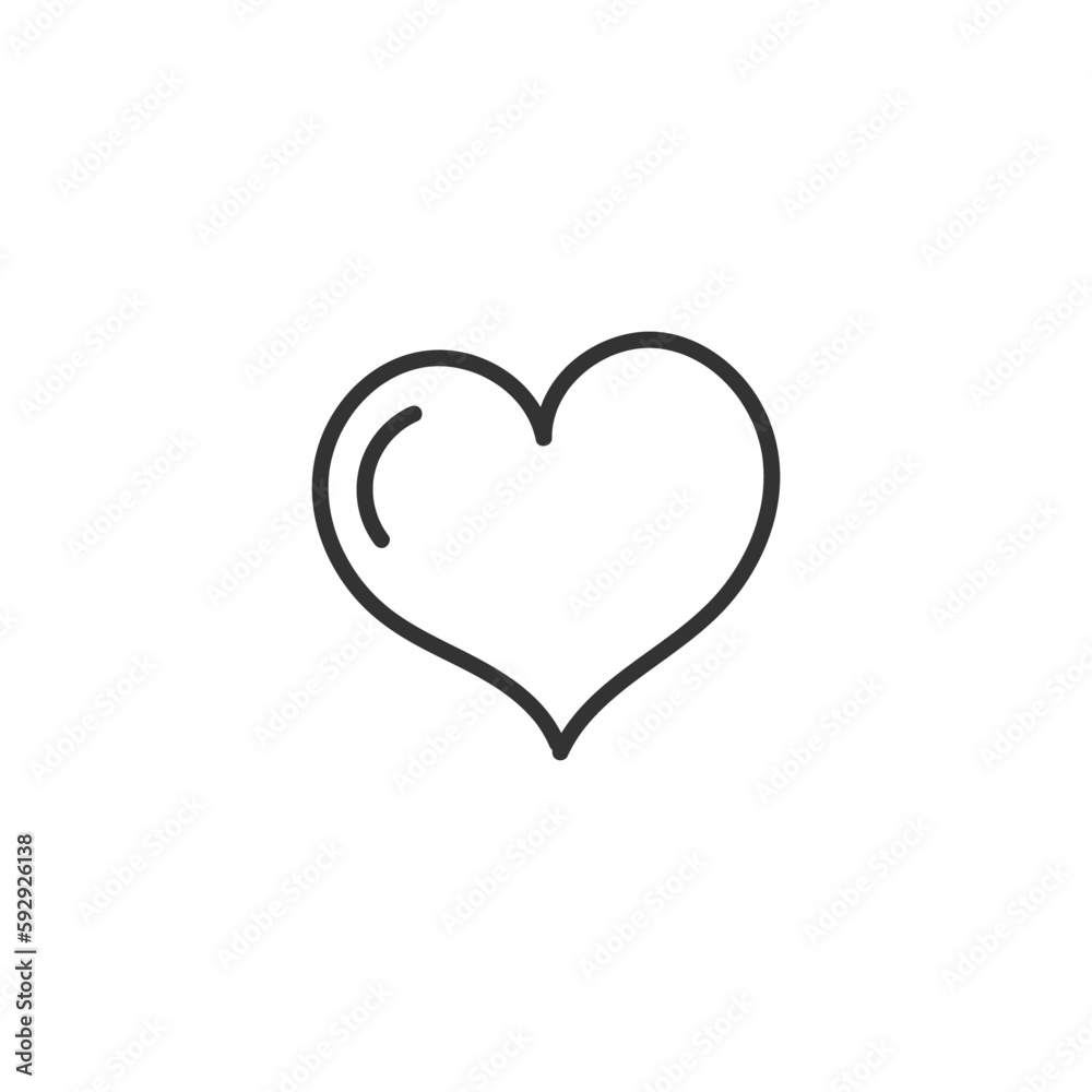 Hand drawn heart vector icon. Heart vector sign. Love heart icon. Valentines day heart icon. Heart flat symbol. UX UI icon. Linear icon