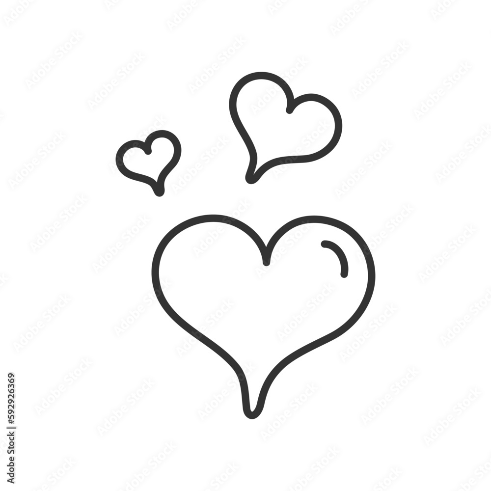 Hand drawn heart vector icon. Heart vector sign. Love heart icon. Valentines day heart icon. Heart flat symbol. UX UI icon. Linear icon Hand drawn heart vector icon. Heart vector sign. Love heart icon. Valentines day heart icon. Heart flat symbol. UX UI icon. Linear icon