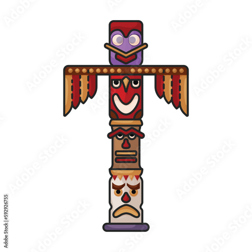 Totem vector icon.Color vector icon isolated on white background totem.