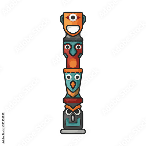Totem vector icon.Color vector icon isolated on white background totem.