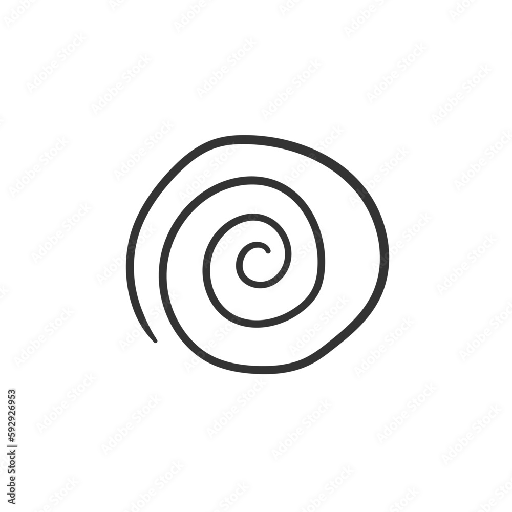 Hand drawn spiral vector icon. Hypnosis flat sign design. Spiral symbol pictogram linear icon. UX UI icon Hand drawn spiral vector icon. Hypnosis flat sign design. Spiral symbol pictogram linear icon. UX UI icon