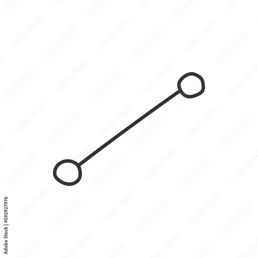 Hand drawn line with two points vector icon. Line segment flat sign design. Line segment linear symbol pictogram. UX UI icon. Linear icon Hand drawn line with two points vector icon. Line segment flat sign design. Line segment linear symbol pictogram. UX UI icon. Linear icon