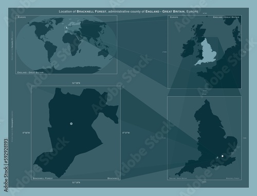 Bracknell Forest, England - Great Britain. Described location diagram photo