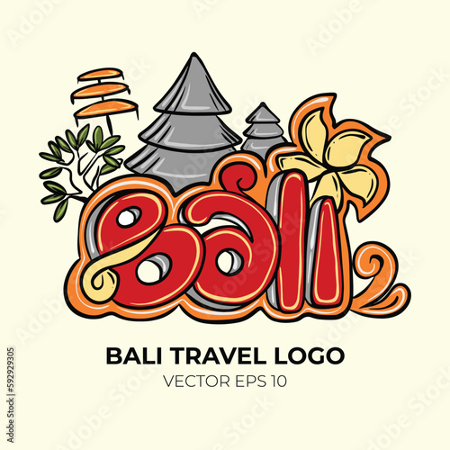 Bali Logo Travel Vector Illutration