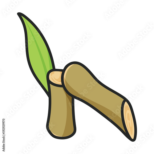Stem of sugar cane vector icon.Color vector icon isolated on white background stem of sugar cane .