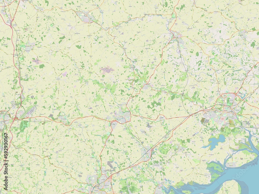 Braintree, England - Great Britain. OSM. No legend Braintree, England - Great Britain. OSM. No legend