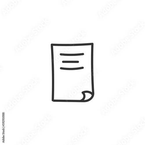 Hand drawn document vector icon. Paper list of tasks flat sign design. Document paper symbol pictogram. UX UI icon. Linear icon