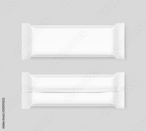 Clear snack bar packaging mockup. Vector illustration can look great on any background. Perfect for your product. EPS10.