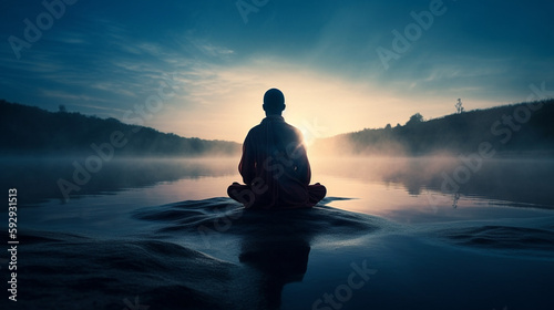 spirituality meditation, front view