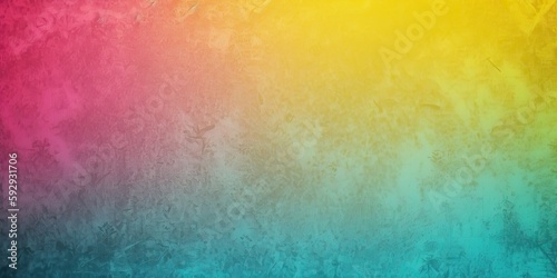 Colorful pink yellow and turquoise gradient noisy background - generative ai