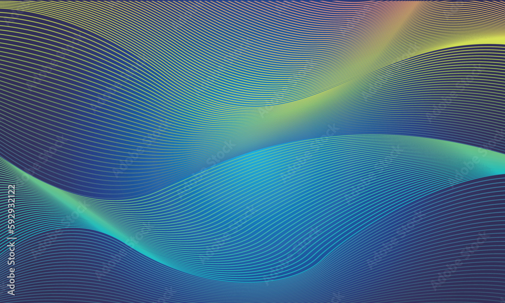 2d curves in different shades of blue 2d curves in different shades of blue