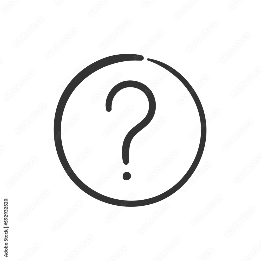 Hand drawn question vector line icon. Question flat sign design. Question linear symbol pictogram. UX UI icon. Linear icon Hand drawn question vector line icon. Question flat sign design. Question linear symbol pictogram. UX UI icon. Linear icon