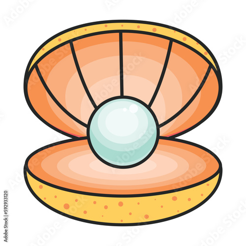 Pearl shell vector icon.Color vector icon isolated on white background pearl shell.