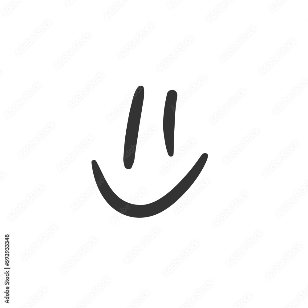 Hand drawn happy face vector icon. Smiling face flat sign design. Smiley linear symbol pictogram Hand drawn happy face vector icon. Smiling face flat sign design. Smiley linear symbol pictogram