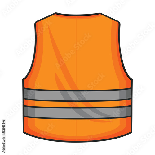 Safety vest vector icon.Color vector icon isolated on white background safety vest.