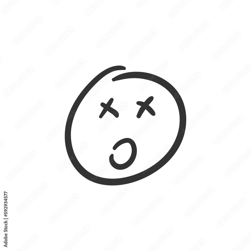 Hand drawn happy face vector icon. Smiling face flat sign design. Smiley linear symbol pictogram