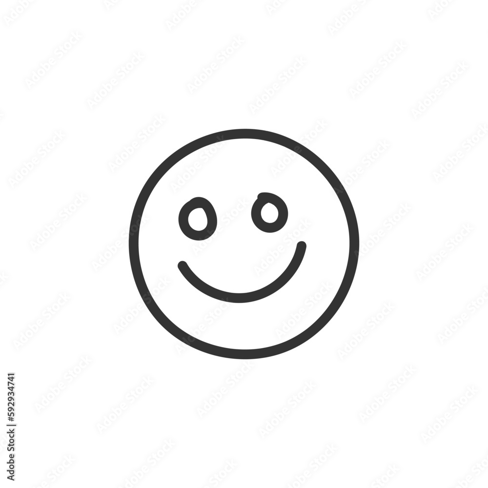 Hand drawn happy face vector icon. Smiling face flat sign design. Smiley linear symbol pictogram Hand drawn happy face vector icon. Smiling face flat sign design. Smiley linear symbol pictogram