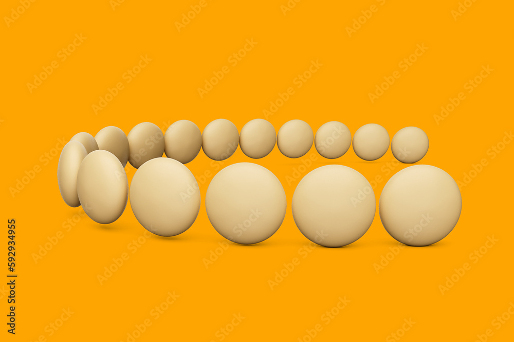 3d Creamy Sponge Cookies Or Biscuits Isolated On Orange Background, 3d illustration