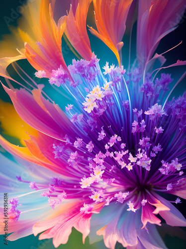 Colorful spring flowers. AI generated illustration