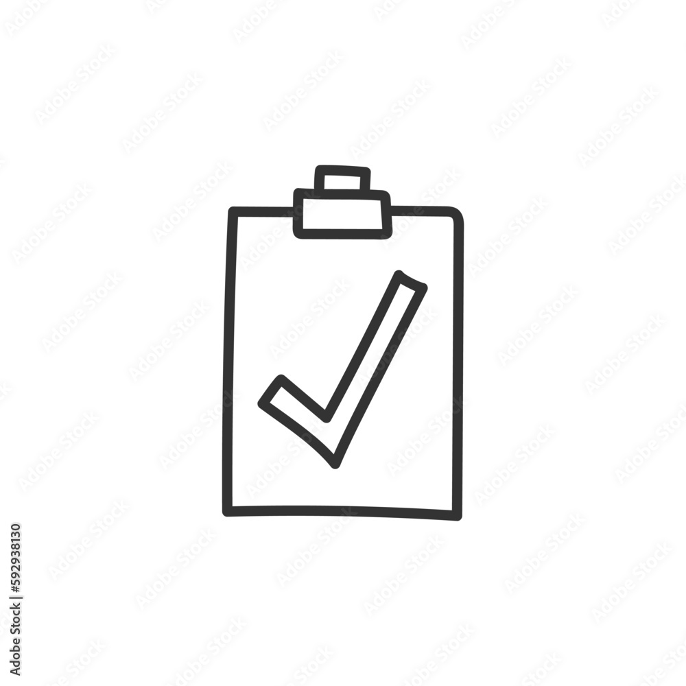 Hand drawn checkmark vector icon. Hand drawn tasks list check-mark done flat sign. Document checkmark linear symbol pictogram. UX UI icon Hand drawn checkmark vector icon. Hand drawn tasks list check-mark done flat sign. Document checkmark linear symbol pictogram. UX UI icon