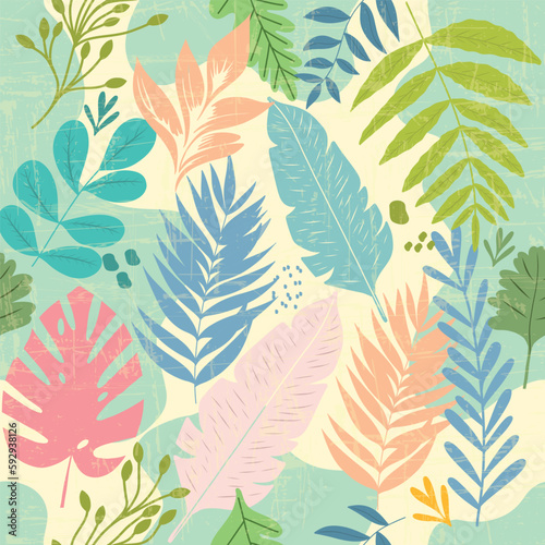 Image of beautiful hand-drawn tropical leaves. Vector Image can be used for designer wallpapers, for textile, packaging, printing or any desired idea.