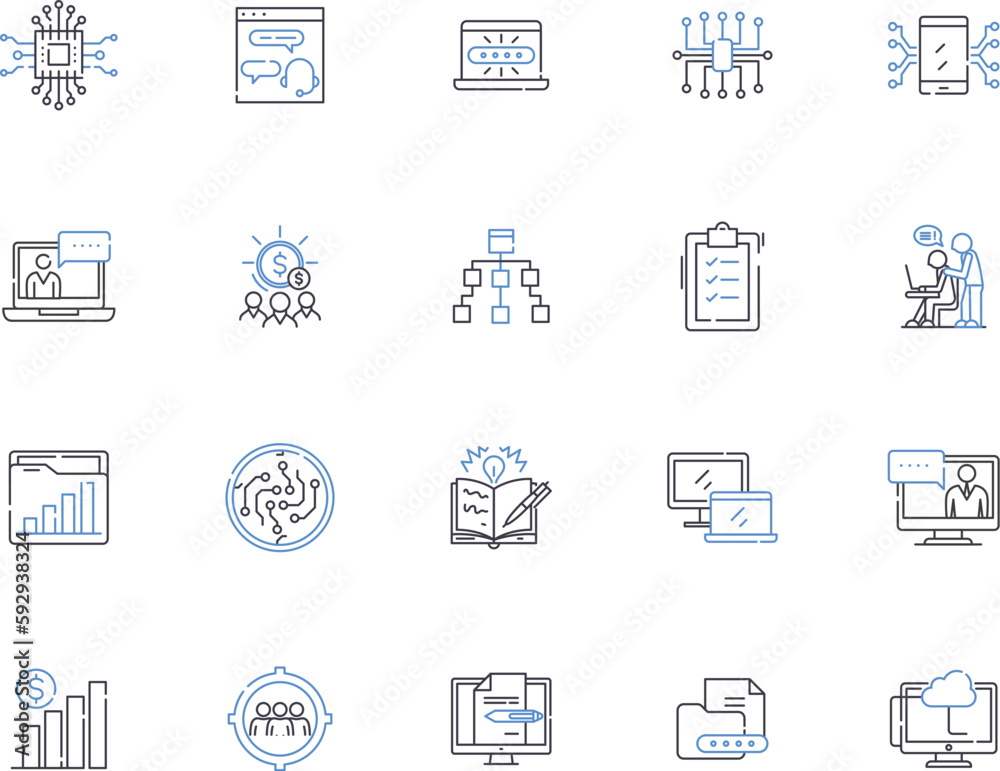 Connecting business outline icons collection. Networking, Linking, Uniting, Joining, Messaging, Connecting, Collaborating vector and illustration concept set. Partnering, Linking-up, Relating linear Connecting business outline icons collection. Networking, Linking, Uniting, Joining, Messaging, Connecting, Collaborating vector and illustration concept set. Partnering, Linking-up, Relating linear