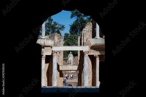 Merida, Badajoz.08.04.2023.Roman theater of Merida in Badajoz photo