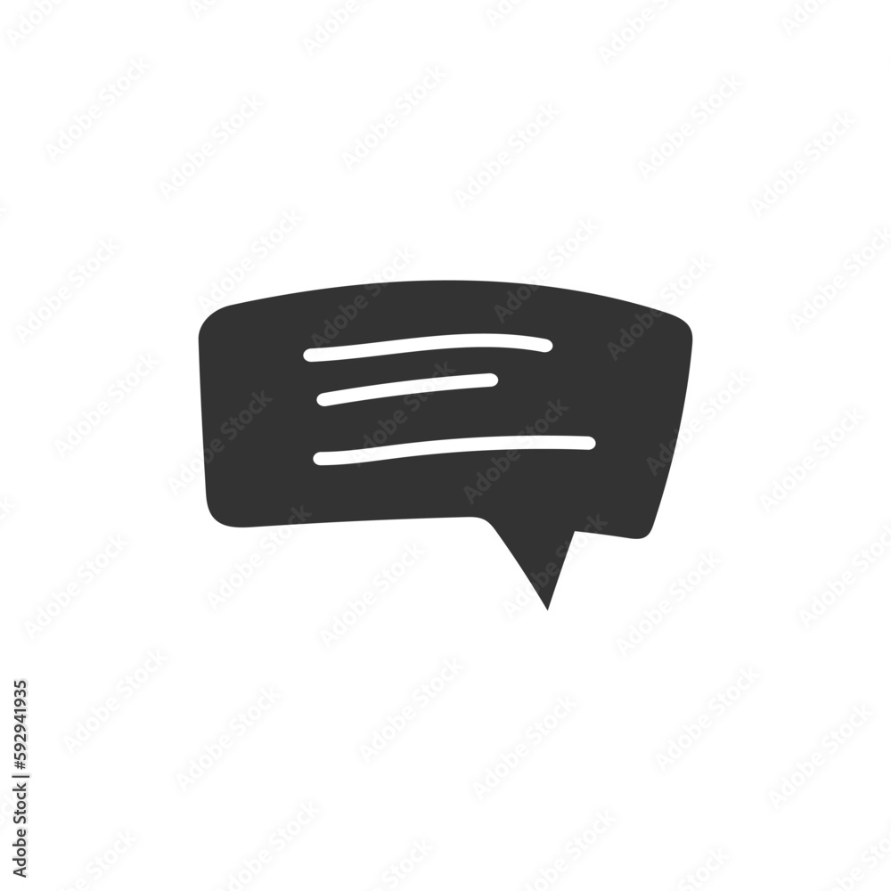 Hand drawn bubble chat vector icon. Chat flat sign design. SMS chat symbol pictogram. Hand drawn chat message icon. UX UI icon Hand drawn bubble chat vector icon. Chat flat sign design. SMS chat symbol pictogram. Hand drawn chat message icon. UX UI icon