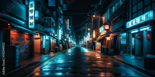 night lights, neon, torii, city street, tokyo premium photo,