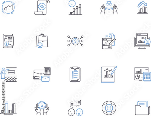 Assessment outline icons collection. testing, evaluation, examination, appraisal, grading, survey, rating vector and illustration concept set. measuring, analyse, measure linear signs