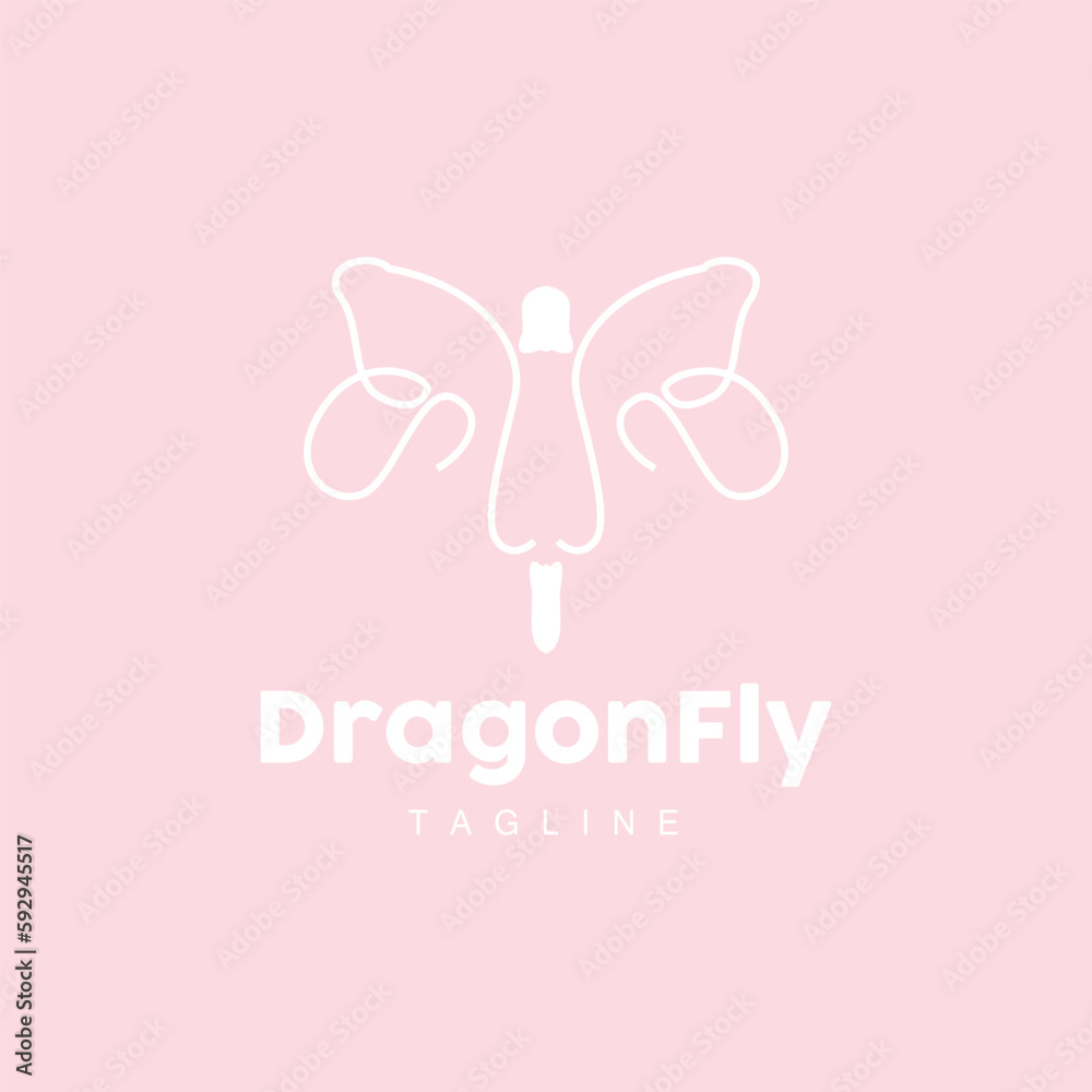 Dragonfly Logo, Flying Animal Design, Vector Simple Line Style, Icon Symbol Illustration Dragonfly Logo, Flying Animal Design, Vector Simple Line Style, Icon Symbol Illustration