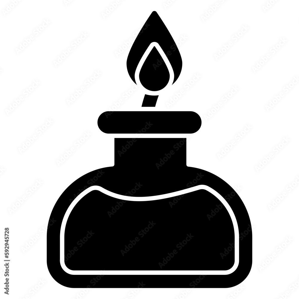Conceptual flat design icon of bunsen burner Conceptual flat design icon of bunsen burner