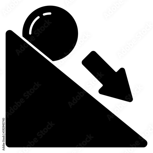 Unique design icon of inclined plane 
