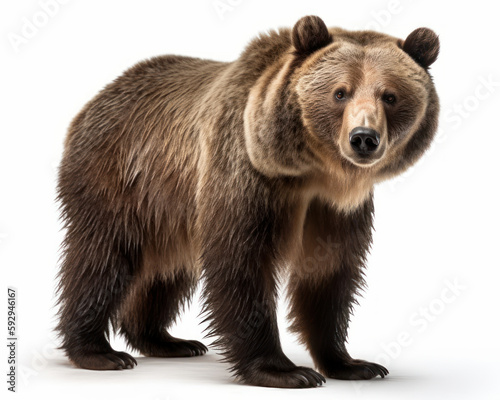 photo of American black bear (Ursus americanus) isolated on white background. Generative AI © Bartek
