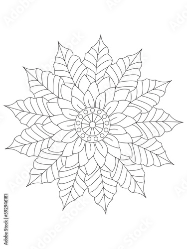 Flower mandala illustration. Oriental pattern  vintage decorative elements. Mandala Coloring Pages. Mandala Coloring Book. Seamless vector