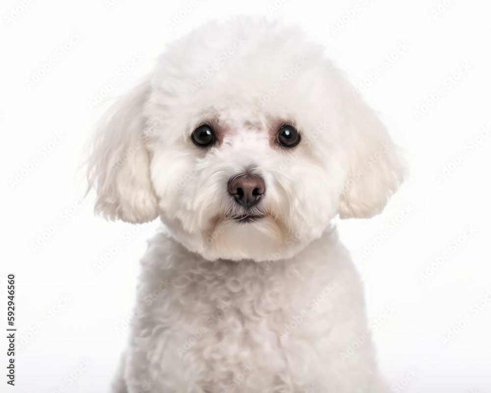 photo of Bichon Frise isolated on white background. Generative AI photo of Bichon Frise isolated on white background. Generative AI