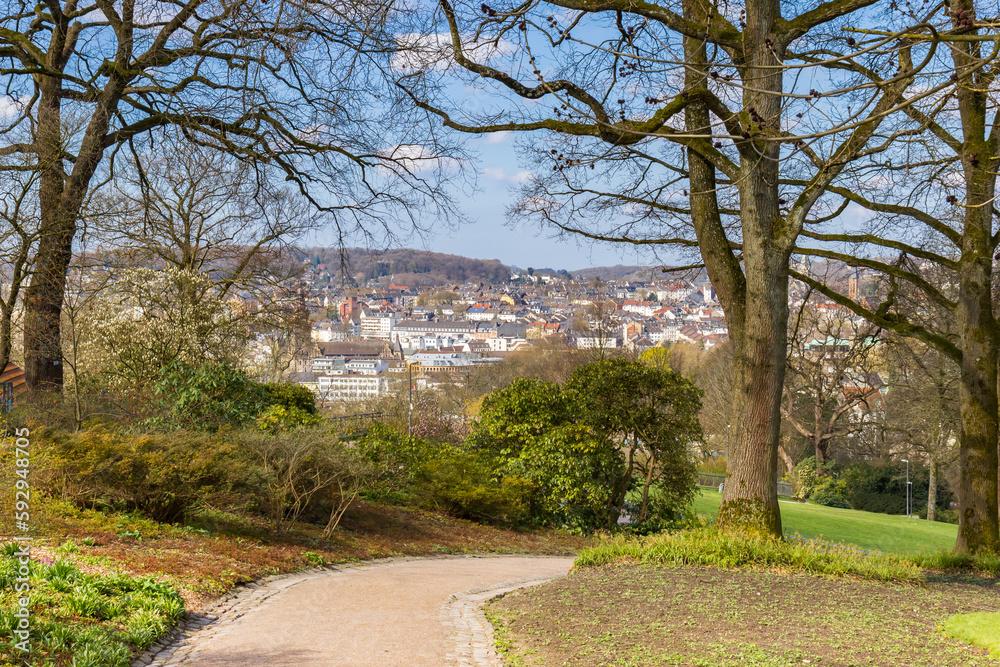 View over the Hardt park and the historical city center of Wuppertal, Germany View over the Hardt park and the historical city center of Wuppertal, Germany