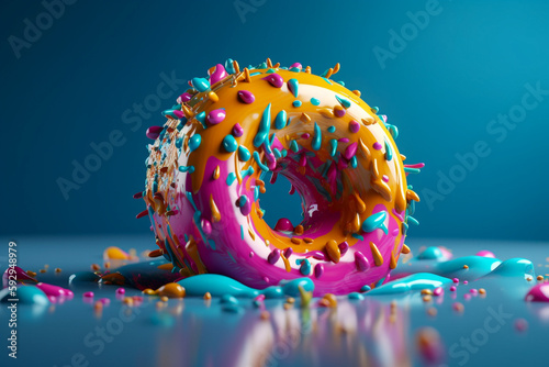 Tasty donut. Super photo realistic background, generative ai 3d illustration