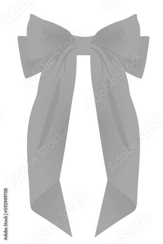 Grey elegant bow. vector illustration