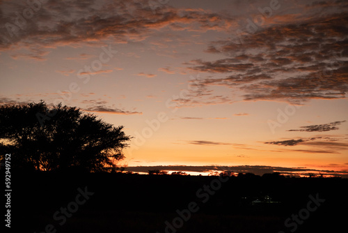 Amazing African sunset in the Kgalagadi Transfrontier Park