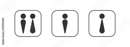 bathroom signs, toilet signs icons for graphic and web design.