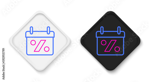 Line Discount percent tag icon isolated on white background. Shopping tag sign. Special offer sign. Discount coupons symbol. Colorful outline concept. Vector