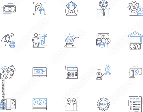 Customer Development outline icons collection. Customer, Development, Research, Interaction, Experience, Service, Support vector and illustration concept set. Satisfaction, Engagement, Perception