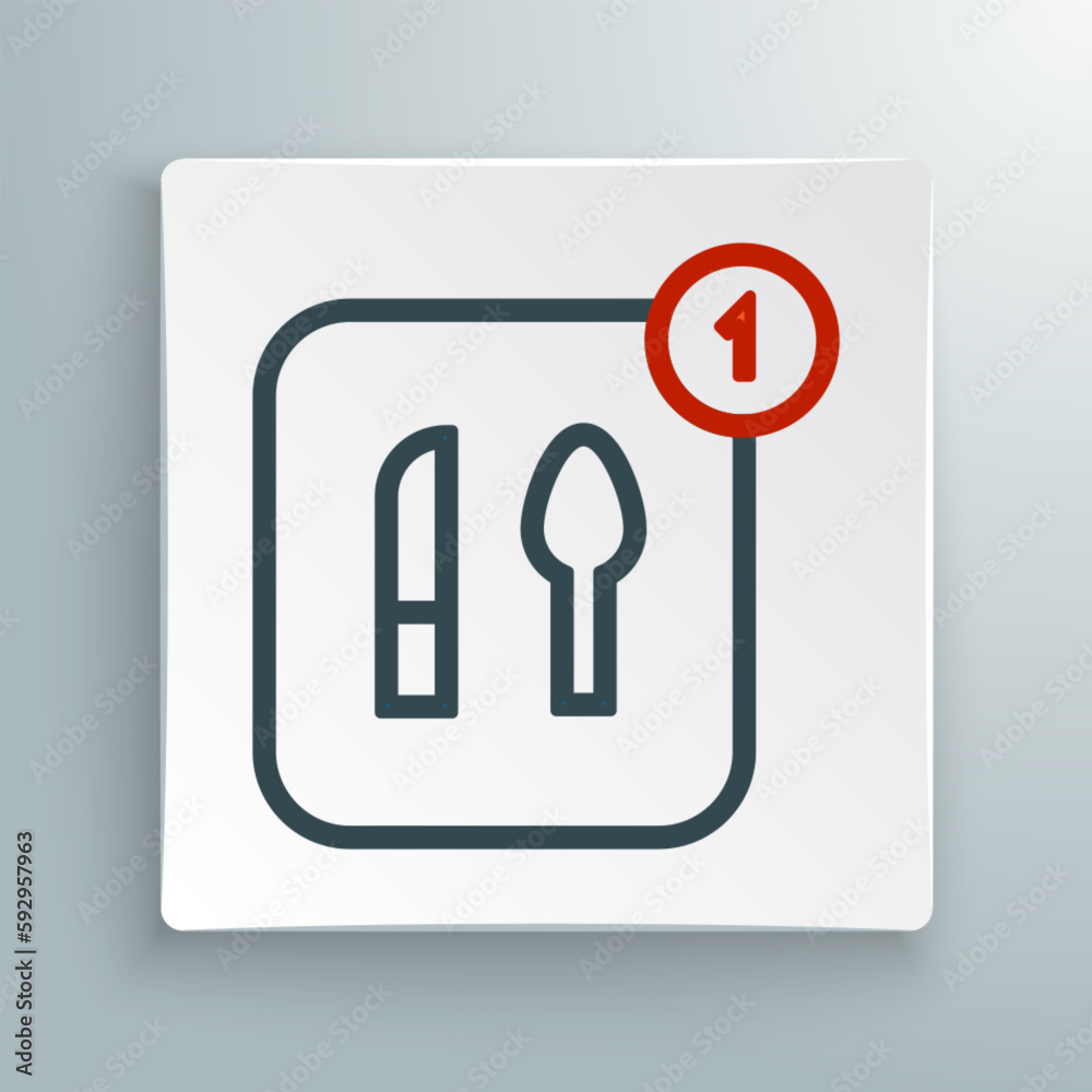 Line Food ordering icon isolated on white background. Order by mobile phone. Restaurant food delivery concept. Colorful outline concept. Vector Line Food ordering icon isolated on white background. Order by mobile phone. Restaurant food delivery concept. Colorful outline concept. Vector