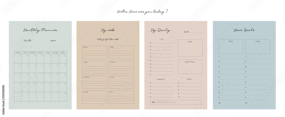 4 set of TO DO list printable template Vector. Simple Easily plan out of your day. Simple Clear Vector illustration design. 4 set of TO DO list printable template Vector. Simple Easily plan out of your day. Simple Clear Vector illustration design.