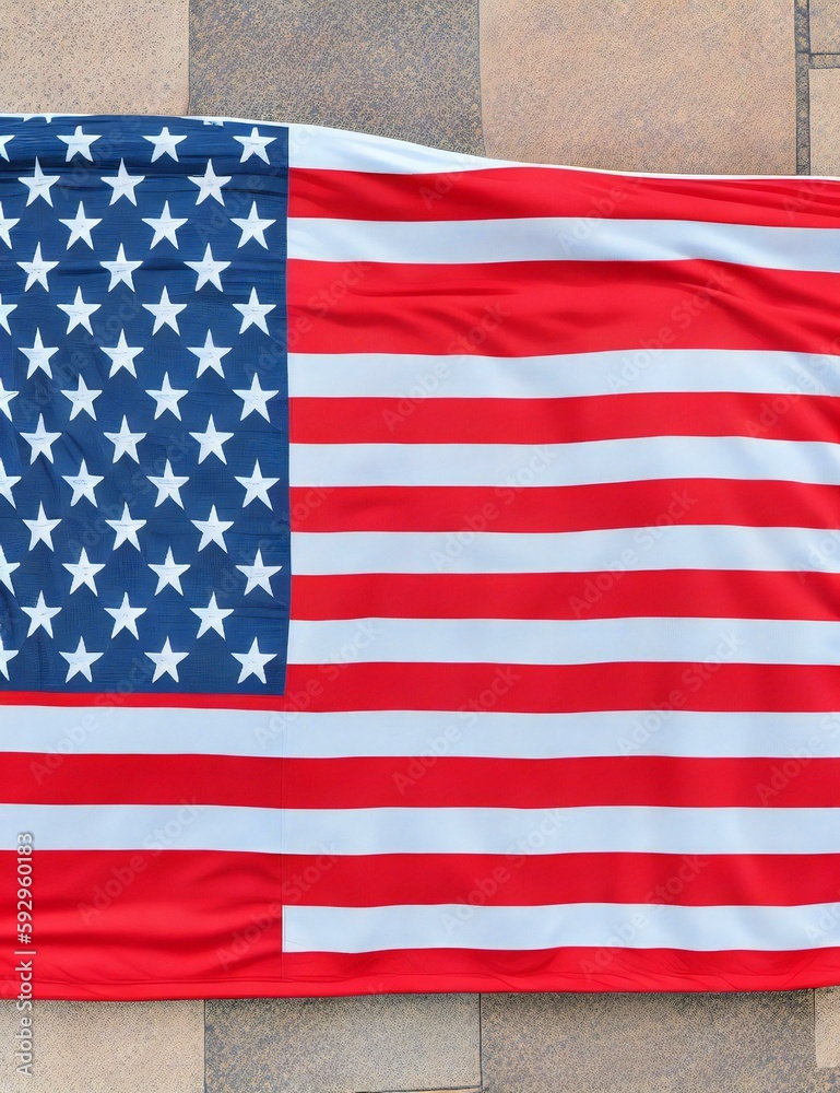 Fototapeta premium A Close-Up View of the USA Flag on Background, Capturing the USA Flag Up Close Against a Background, Generative Ai