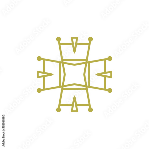 Anatolian Culture Motif Colorful Abstract Carpet and Rug Pattern Logo Turkish Design Template Vector a38